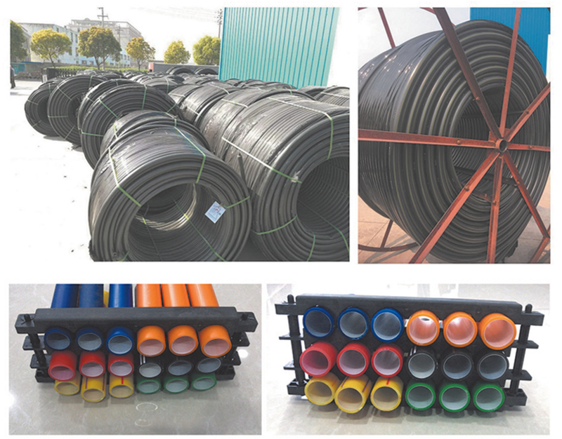高密度聚乙烯(HDPE )硅芯管制作，系采用特種HDPE原料加硅料共擠復(fù)合而成，具備以下基本特性: 1.管道的強(qiáng)度，包括抗壓，抗張和抗沖擊能力，充分考慮到光(電)纜保護(hù)所需的安全系數(shù)，不再需要大管作外層保護(hù)。 2、硅管曲率半徑小，為其外徑的十倍。敷管時(shí)遇到彎曲處和上下管落差處可隨路而轉(zhuǎn)或隨坡而走，無(wú)須作任何特別處理，更不必設(shè)入井過(guò)渡。 3、其內(nèi)壁的硅芯層是固體的，永久的潤(rùn)滑濟(jì)。 4、其內(nèi)壁的硅芯層被同步擠壓進(jìn)壁內(nèi)，均勻地分布于整個(gè)內(nèi)壁，硅芯層與高度密聚乙烯具有相同的物理和機(jī)械特性:不會(huì)剝落，脫離。 5、其內(nèi)壁硅芯層的摩擦特性保持不變，纜線在管道內(nèi)反復(fù)抽取。 6、其內(nèi)璧的硅芯層不與水溶，污物進(jìn)管后可用水沖洗管道，可免遭嚙齒動(dòng)物破壞。7、抗老化，使用壽命長(zhǎng)，埋入地下可達(dá)50年以上。 8、耐候性能好。 9、施工快捷，可大降低工程造價(jià)。